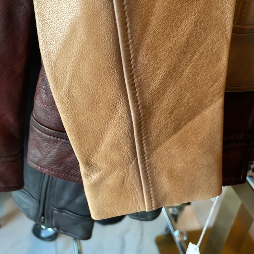 Tan Leather Jacket - Picture 2 of 4